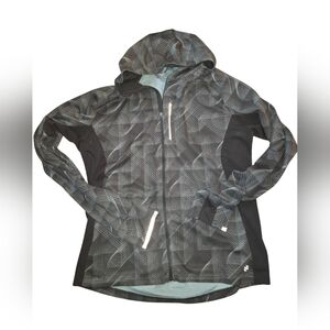 H&M Black and Gray Geometric Ski Jacket